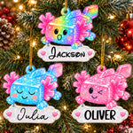 2D Printed Custom Axolotl & Name For Kids 2026 Trendy - Personalized Ornament 2