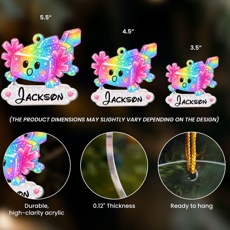 2D Printed Custom Axolotl & Name For Kids 2026 Trendy - Personalized Ornament 4