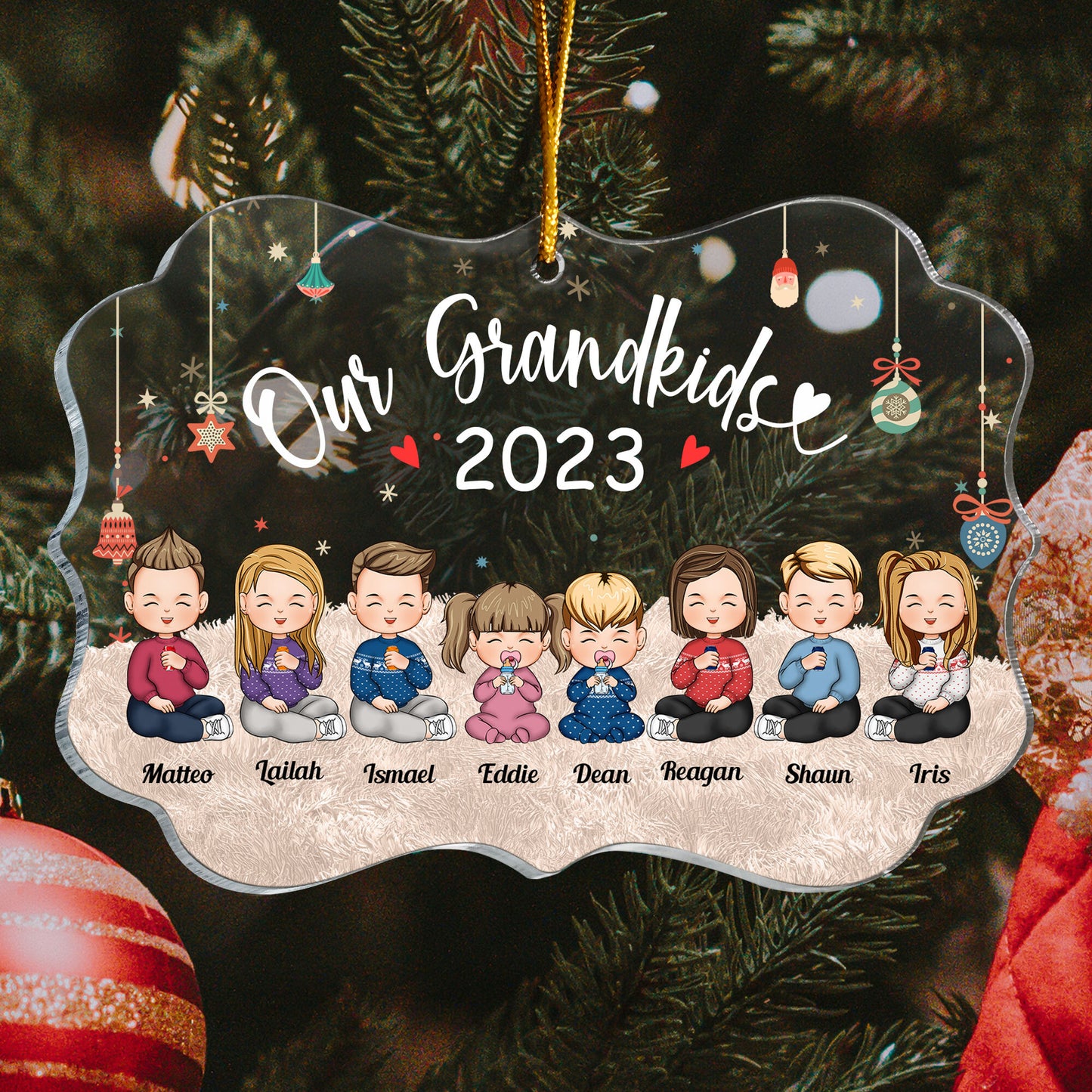 Grandkids 2023 - Personalized Acrylic Ornament