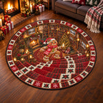 3D Christmas Round Rug, Secret Basement Optical Illusion Floor Mat - Personalized Quilted Mat