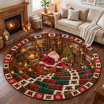 3D Christmas Round Rug, Secret Basement Optical Illusion Floor Mat - Personalized Quilted Mat