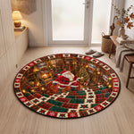 3D Christmas Round Rug, Secret Basement Optical Illusion Floor Mat - Personalized Quilted Mat