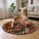 3D Christmas Round Rug, Secret Basement Optical Illusion Floor Mat - Personalized Quilted Mat