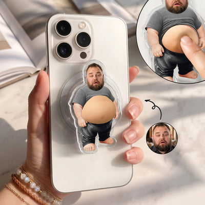 3D Squishy Cute Big Belly - Dad Bod For Him, Dad, Boss, Husband, Coworker - Personalized Phone Grip