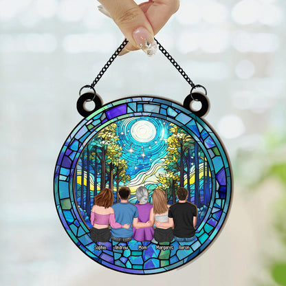 Family Sky Night - Personalized Window Hanging Suncatcher Ornament