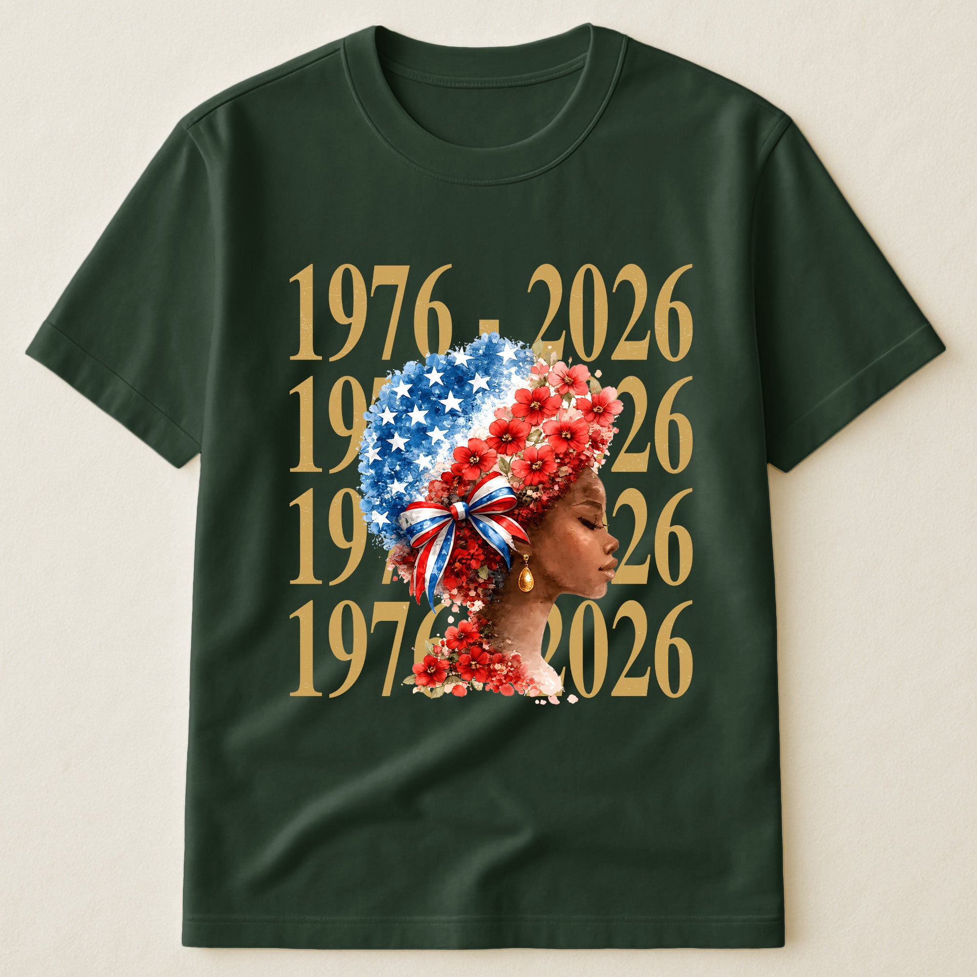 Black Woman Patriotic Afro - Shirt