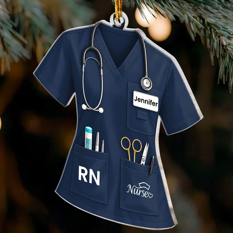 Nurse Uniform Custom Name Gift For Nurse, Coworkers - Personalized Ornament 3