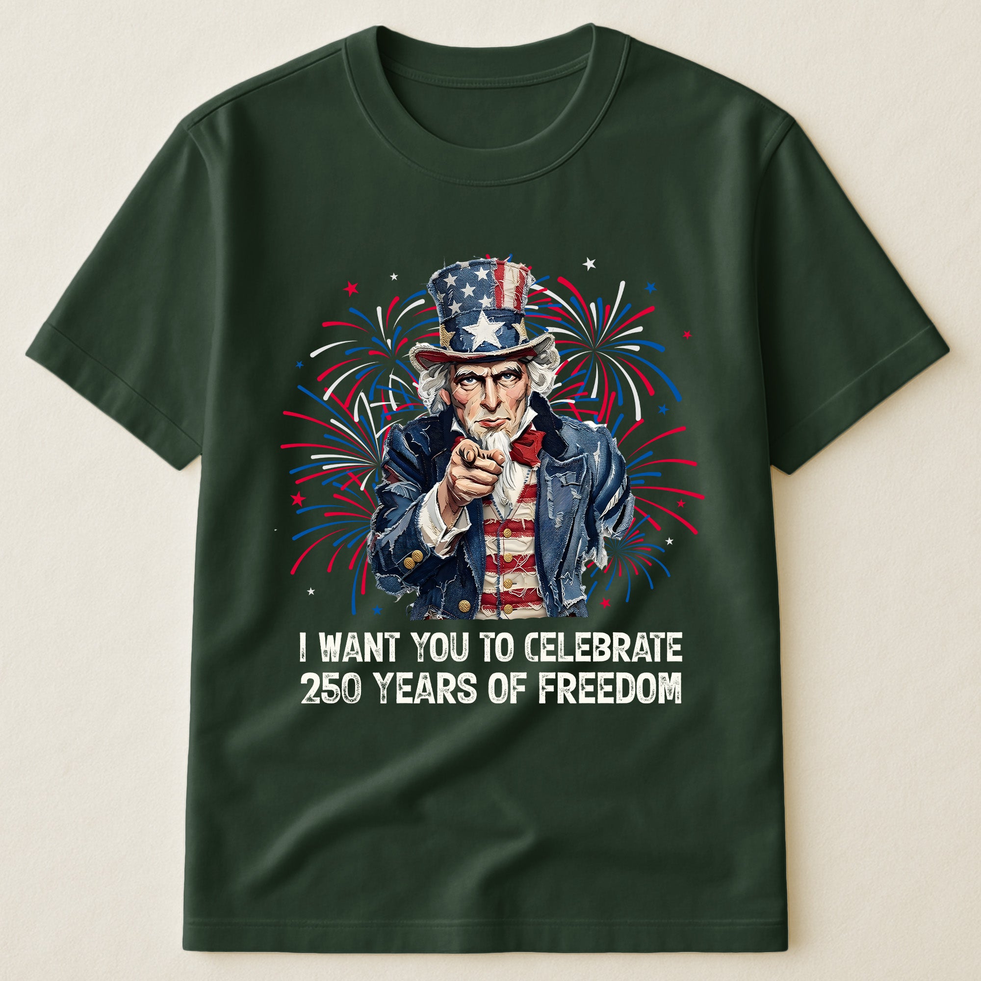 Patchwork Style Usa Uncle Sam Print - Shirt