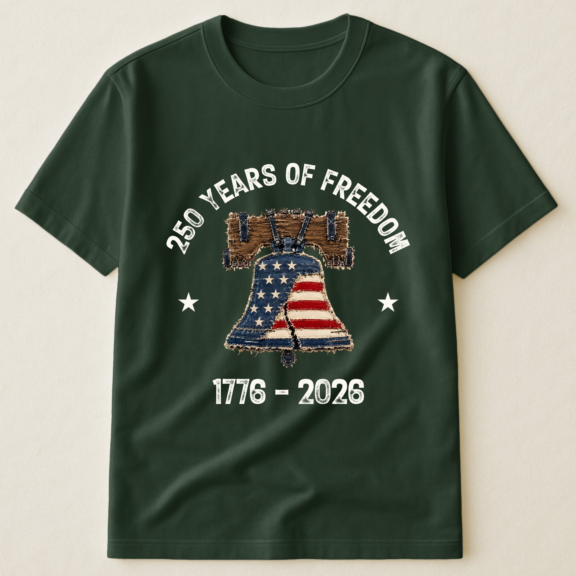 Patchwork Style USA Liberty Bell Print - Shirt
