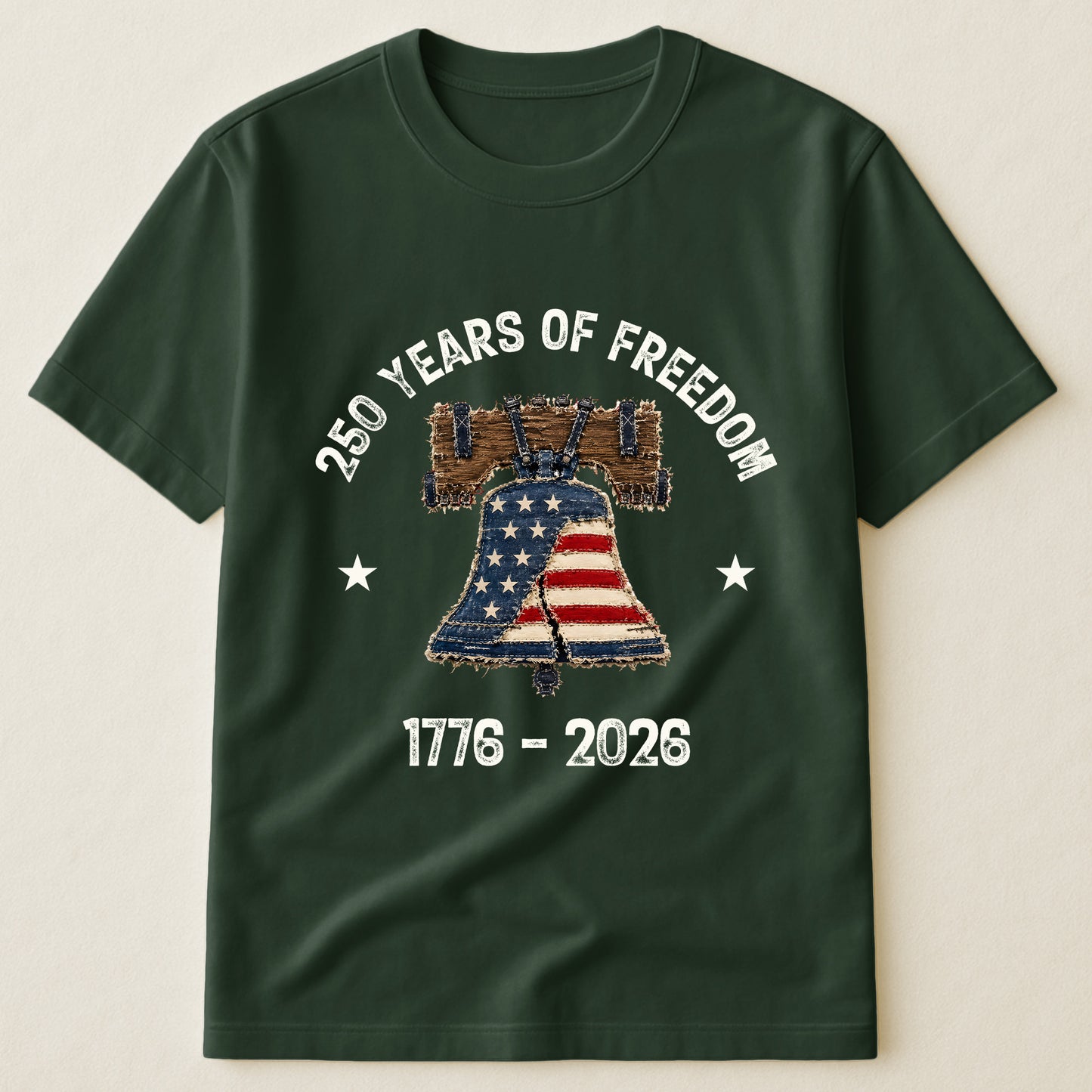 Patchwork Style USA Liberty Bell Print - Shirt