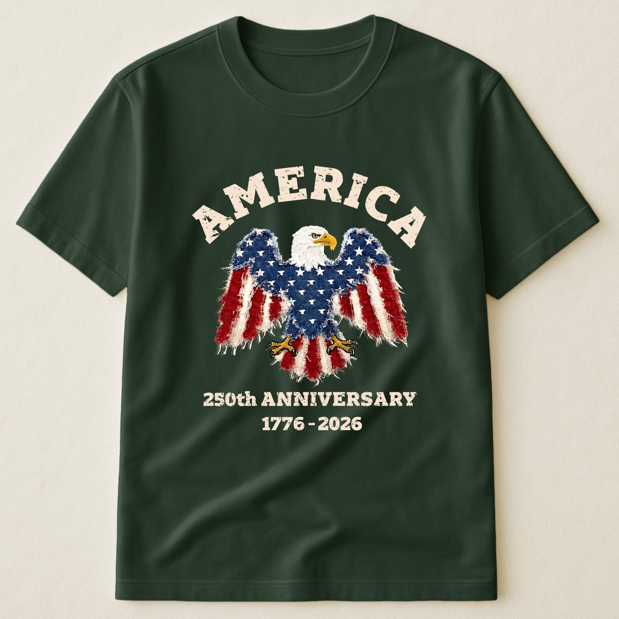 Patchwork Style USA Bald Eagles Print - Shirt