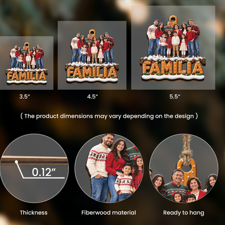 Custom Photo Ornament Gift For Family Parents Grandparents - Personalized Ornament 3