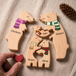 Custom Bear Family Wooden Christmas Gifts For Her, Him - Personalized Puzzle 3