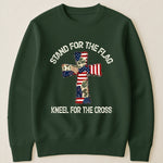 Patchwork Style USA Flag And Cross Print - Shirt