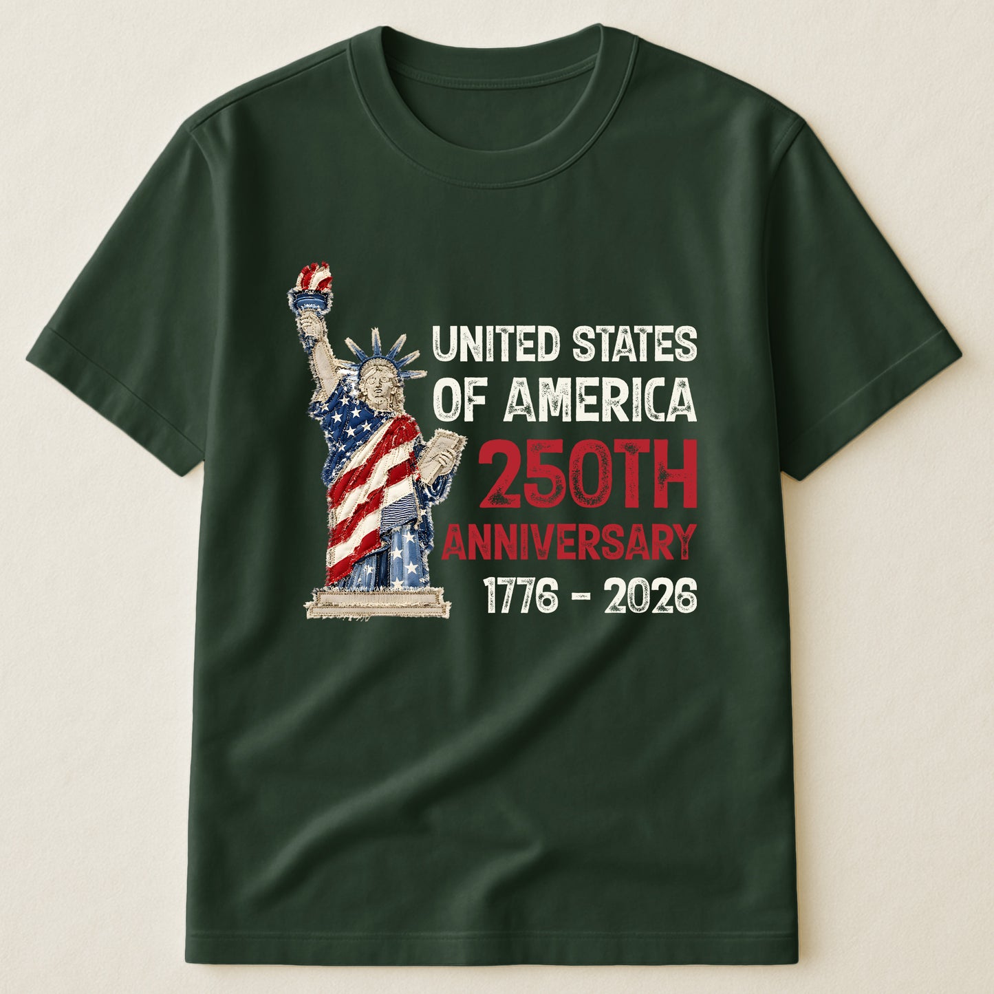 Patchwork Style USA Statue Of Liberty Print - Shirt