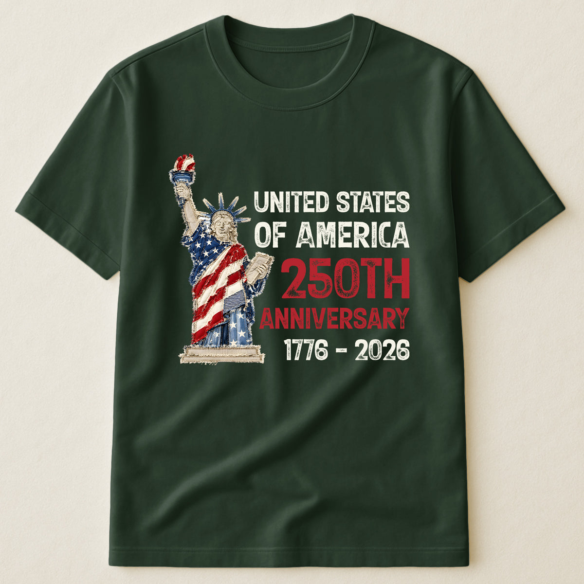 Patchwork Style USA Statue Of Liberty Print - Shirt