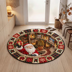3D Christmas Round Rug, Secret Library Optical Illusion Floor Mat, Holiday Area Rug, Christmas Living Room Decor, Cozy Xmas Home Gift - Personalized Quilted Mat 3