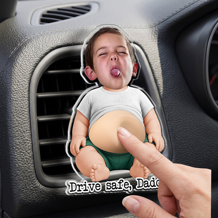 3D Cute Squishy Kid & Baby - Custom Face - Personalized Car Vent Clip 2