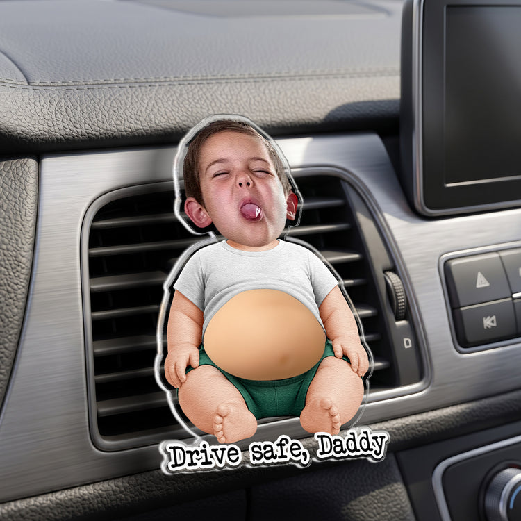 3D Cute Squishy Kid & Baby - Custom Face - Personalized Car Vent Clip 4