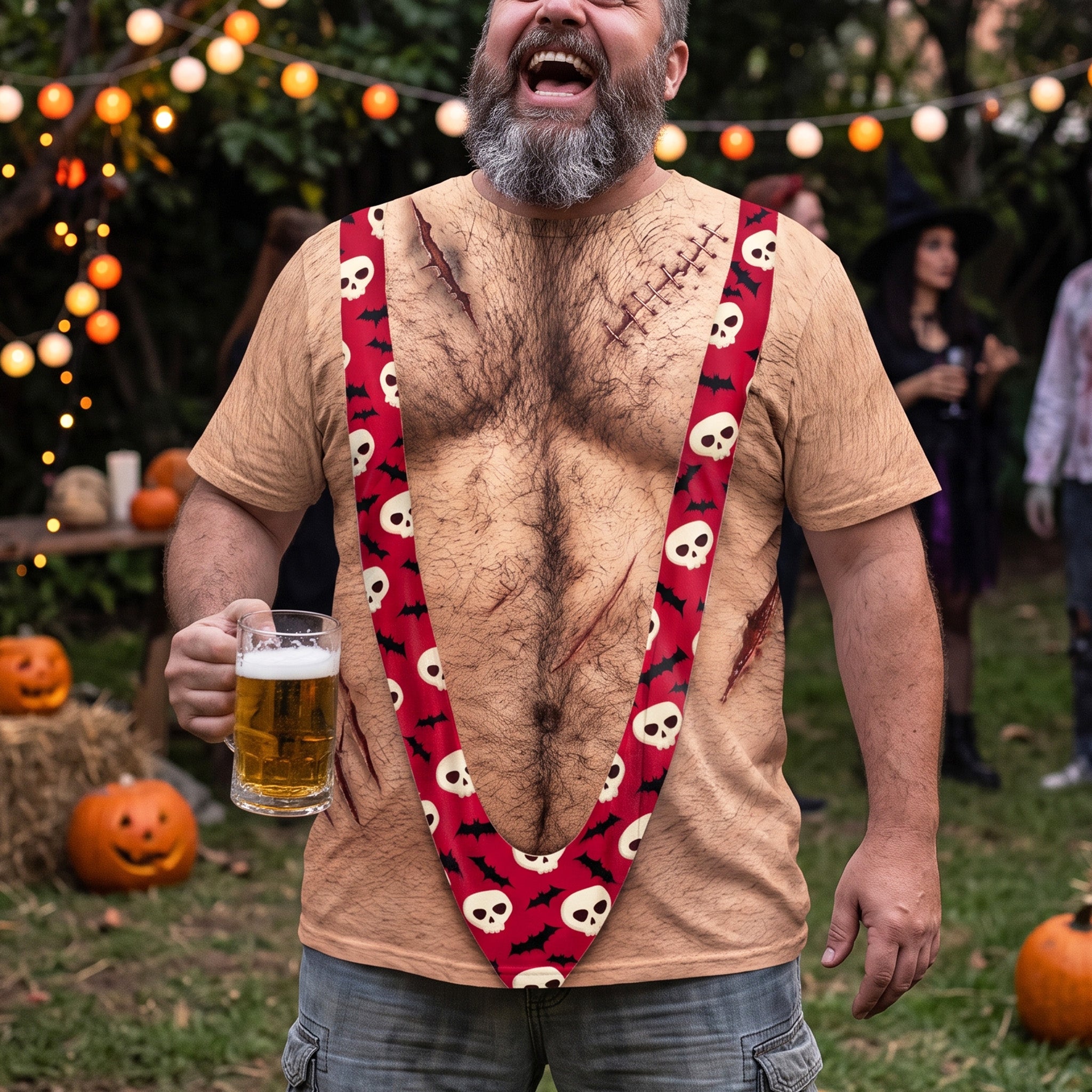 3D Hairy Body Swimsuit For Halloween - Personalized Shirt 1
