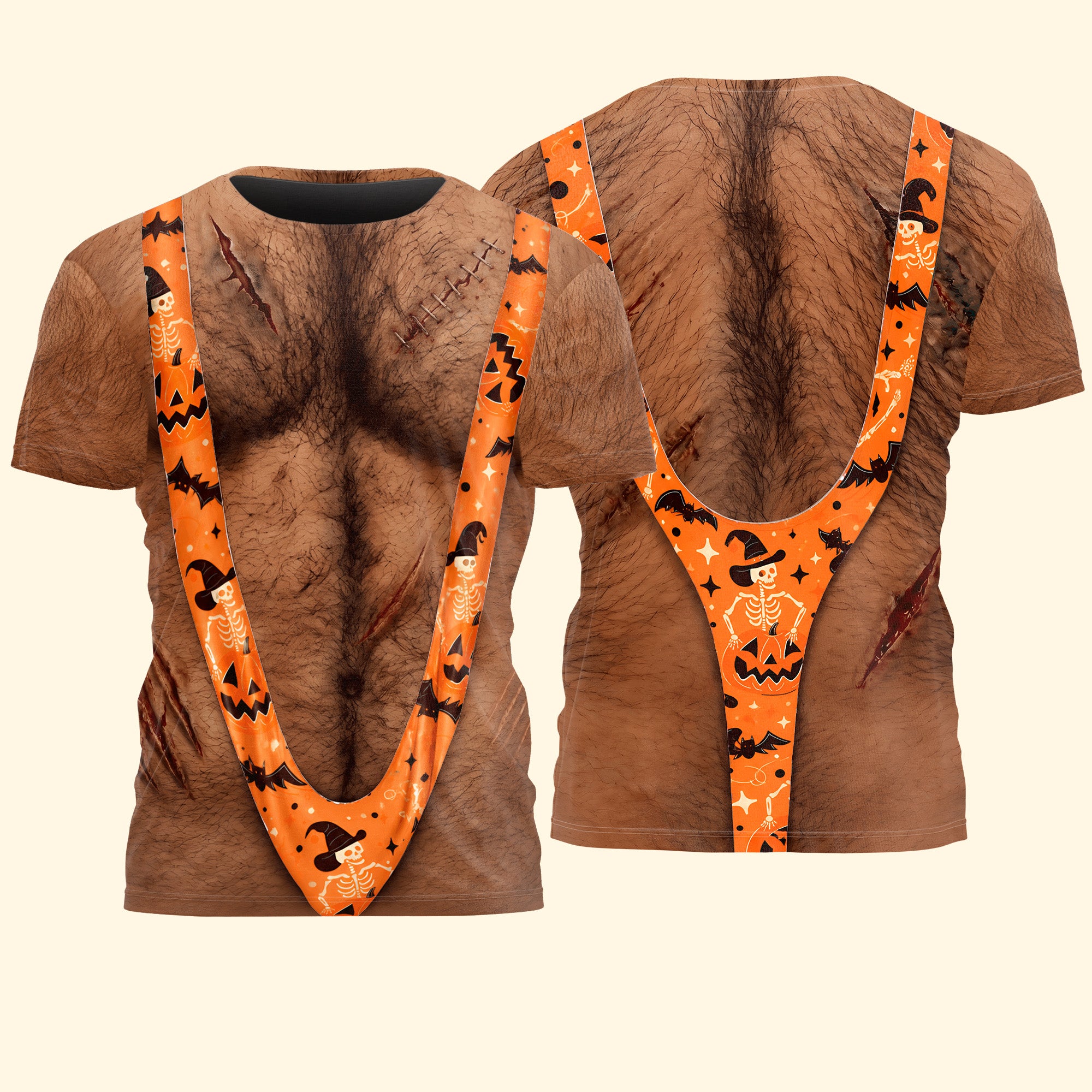 3D Hairy Body Swimsuit For Halloween - Personalized Shirt 6
