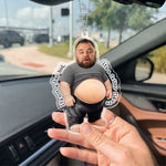 3D Squishy Cute Big Belly - Dad Bod For Him, Dad, Boss, Husband, Coworker - Personalized Rear View Mirror Accessory 2