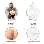 3D Squishy Cute Big Belly - Dad Bod For Him, Dad, Boss, Husband, Coworker - Personalized Rear View Mirror Accessory 4
