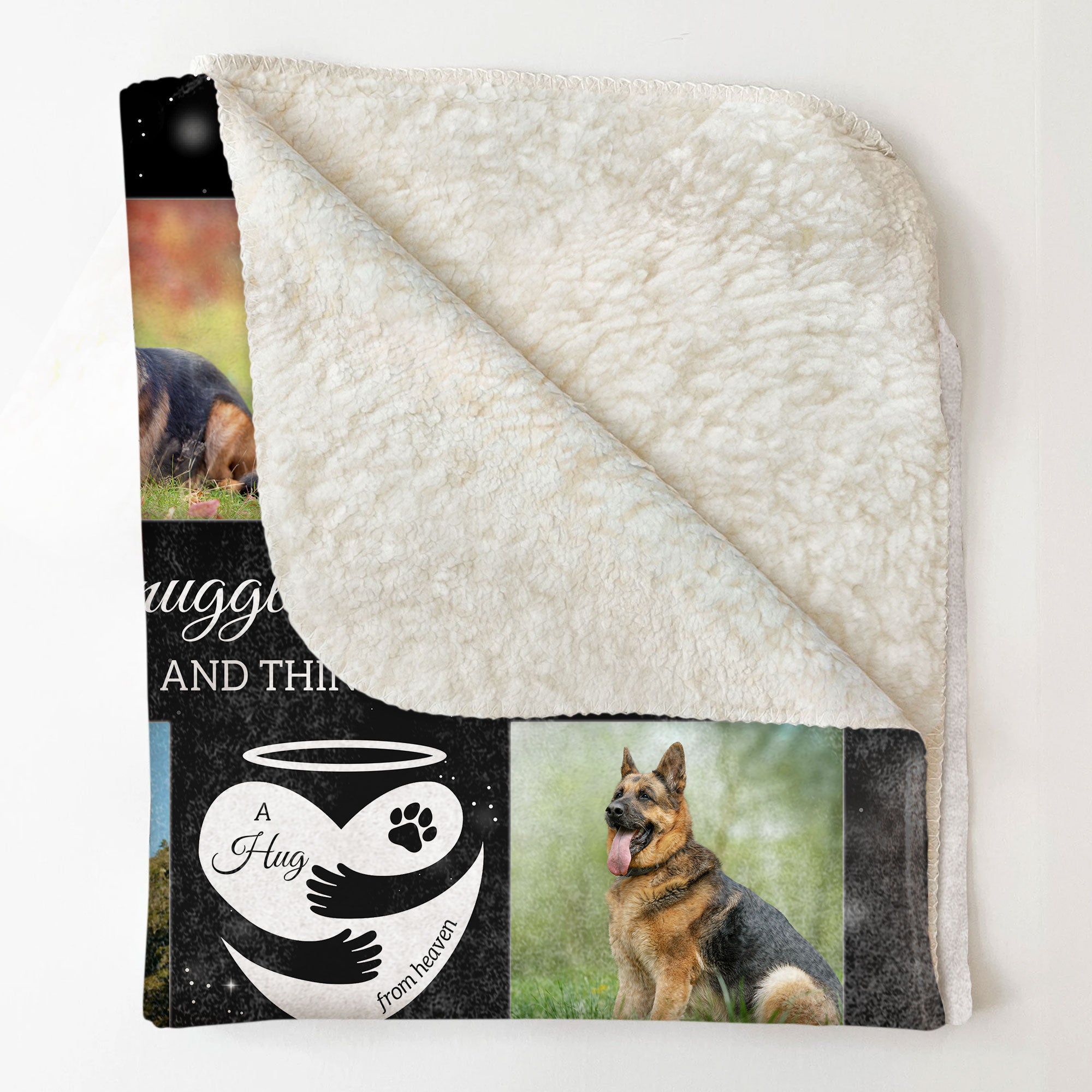 Snuggle This Blanket And Think Of Me Memorial Pet - Personalized Photo Blanket