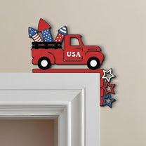 4th Of July Patriotic Usa 250th Anniversary - Personalized Door Corner Wood Sign