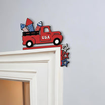 4th Of July Patriotic Usa 250th Anniversary - Personalized Door Corner Wood Sign