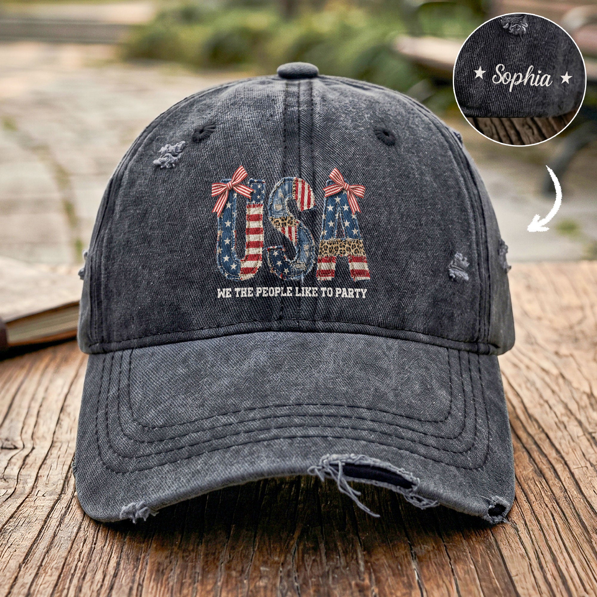 4Th-Of-July-Faux-Patchwork-Pattern-Usa-Personalized-Cap-1