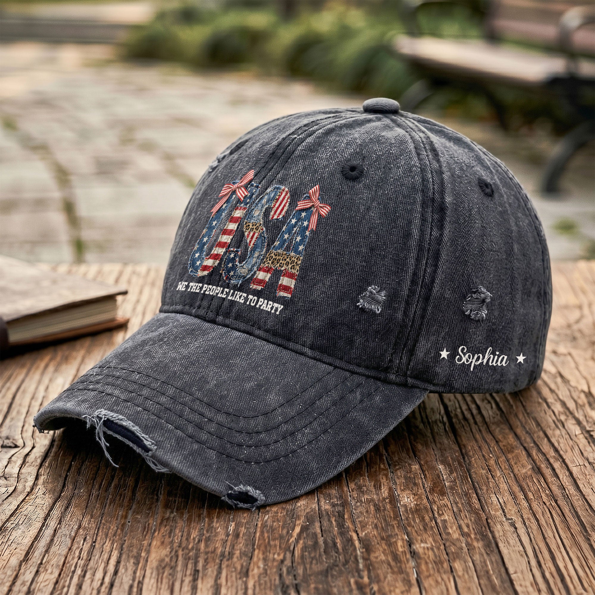 4Th-Of-July-Faux-Patchwork-Pattern-Usa-Personalized-Cap-2