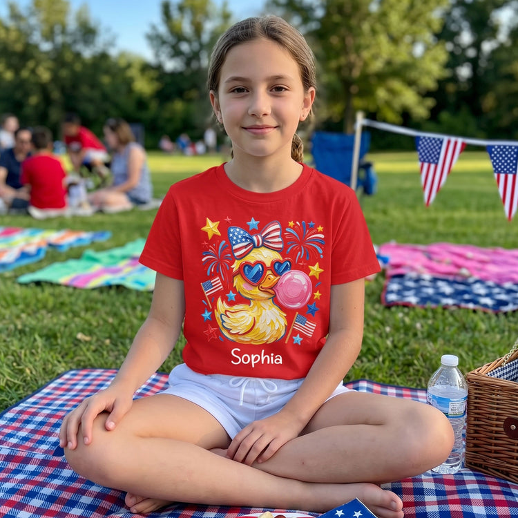 4Th-Of-July-Patriotic-Kids-Duck-Usa-Fireworks-Flag-Personalized-Kids-Clothing-Set-1