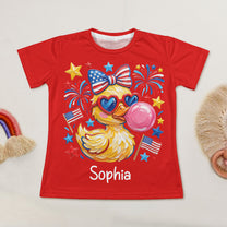 4Th-Of-July-Patriotic-Kids-Duck-Usa-Fireworks-Flag-Personalized-Kids-Clothing-Set-4