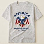 Patchwork Style USA Bald Eagles Print - Shirt