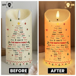 Family Custom Name Christmas Tree Shape Christmas Decoration - Personalized Candles 4