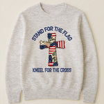 Patchwork Style USA Flag And Cross Print - Shirt