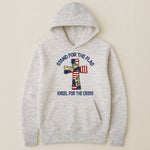 Patchwork Style USA Flag And Cross Print - Shirt