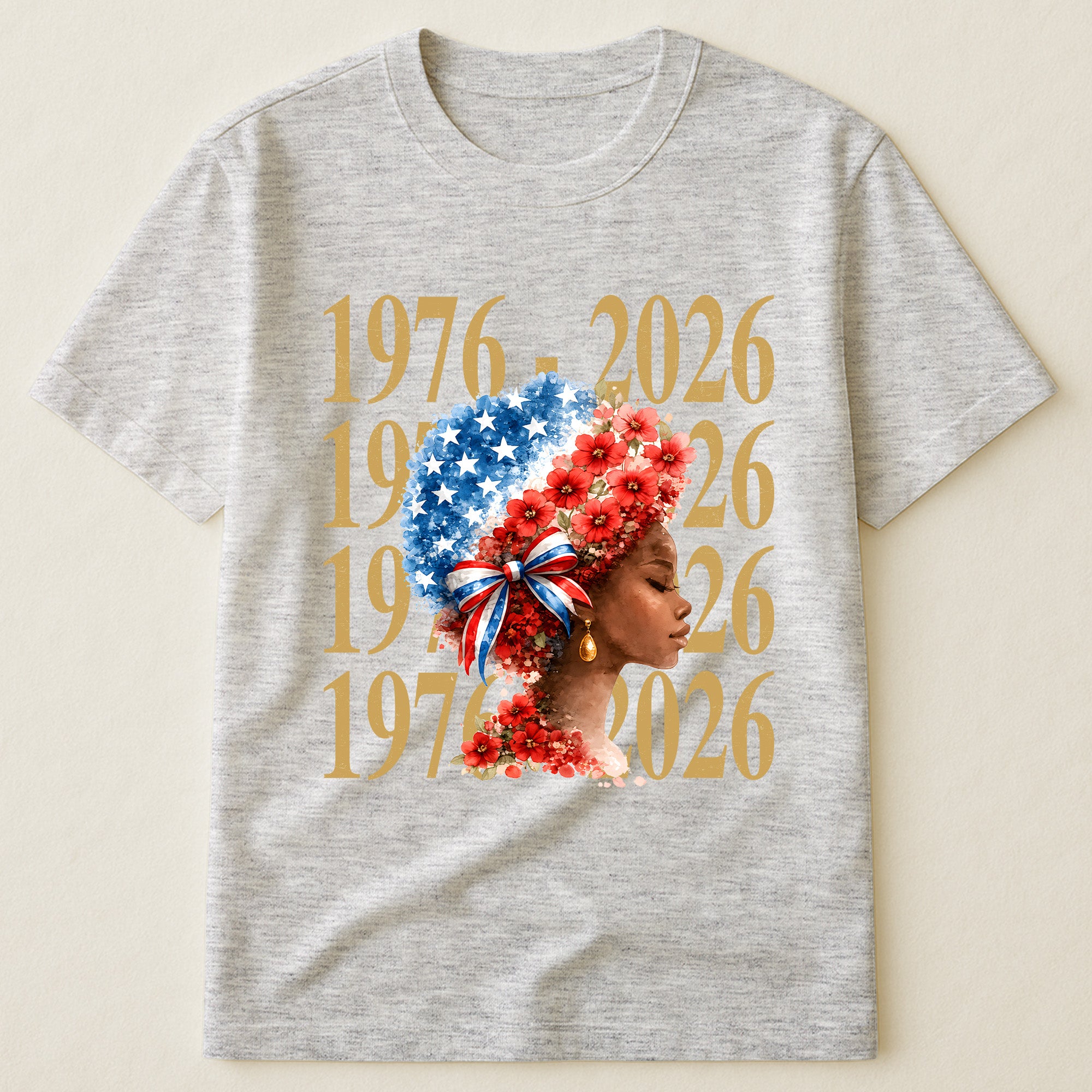 Black Woman Patriotic Afro - Shirt