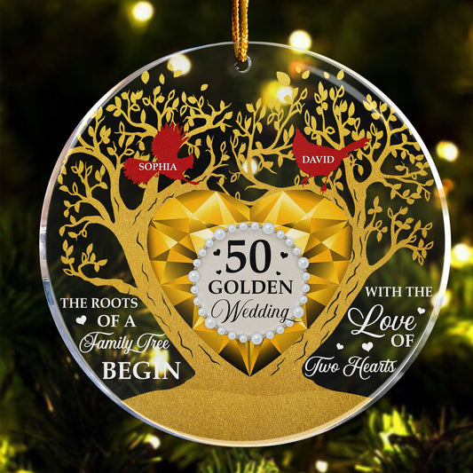 50 Golden Wedding - Personalized Acrylic Ornament