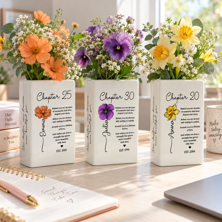 50th-Birthday-Women-Gift-For-Her-Turning-50,-Custom-Birth-Month-Flower-Book-Vase-Personalized-Vase1
