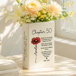 50th-Birthday-Women-Gift-For-Her-Turning-50,-Custom-Birth-Month-Flower-Book-Vase-Personalized-Vase2