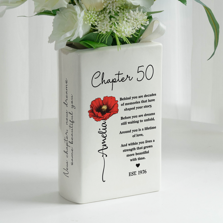 50th-Birthday-Women-Gift-For-Her-Turning-50,-Custom-Birth-Month-Flower-Book-Vase-Personalized-Vase3