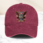 100 Years Route 66 250 Years USA - Personalized Distressed Denim Cap