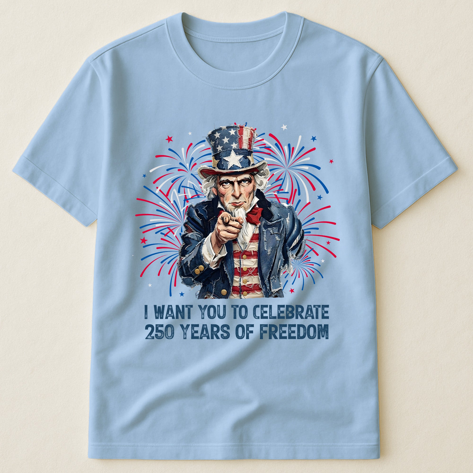Patchwork Style Usa Uncle Sam Print - Shirt