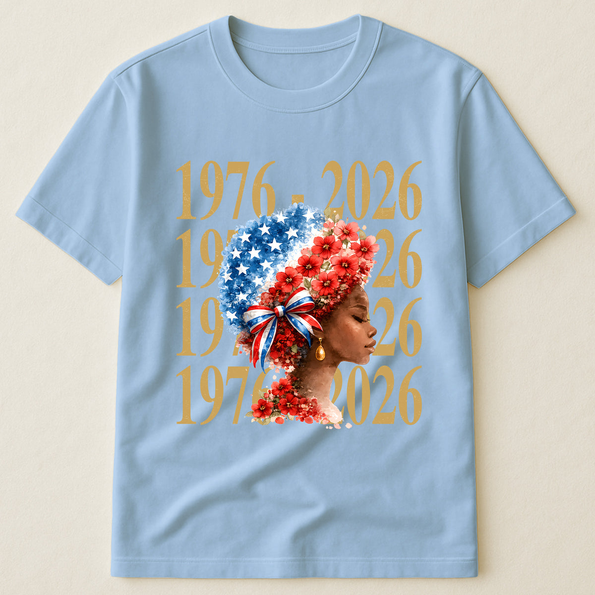 Black Woman Patriotic Afro - Shirt