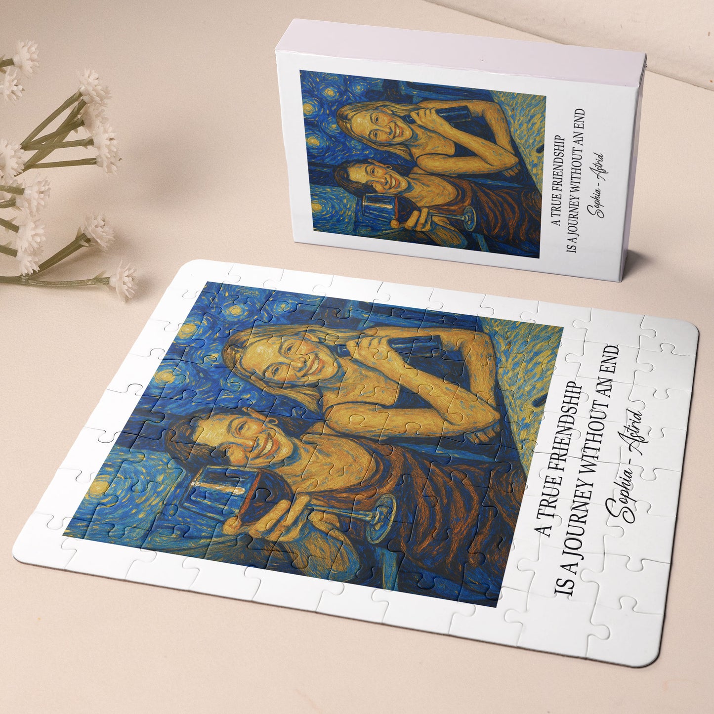 A True Friendship Is A Journey Van Gogh Art - Personalized Photo Jigsaw Puzzle