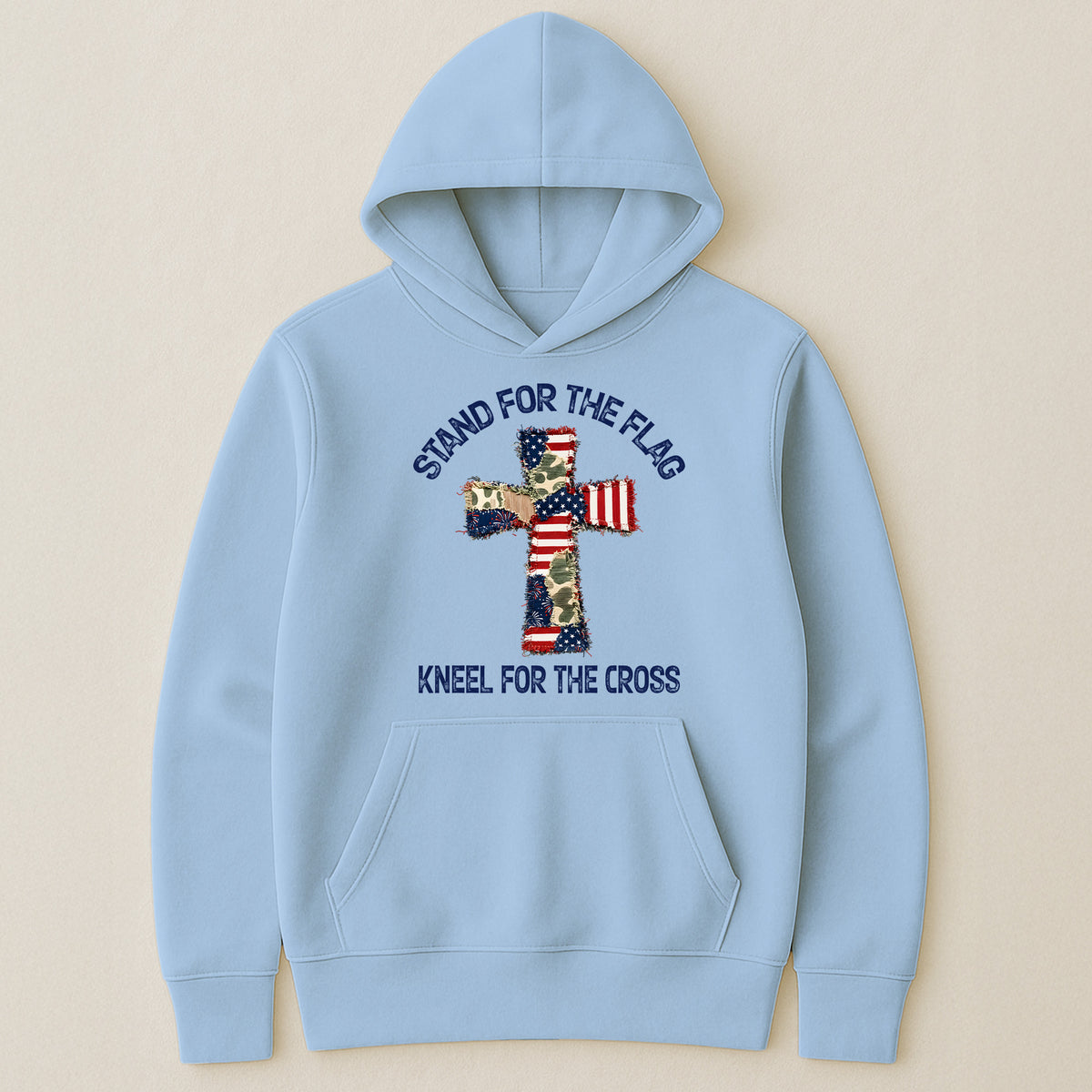 Patchwork Style USA Flag And Cross Print - Shirt