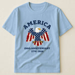 Patchwork Style USA Bald Eagles Print - Shirt