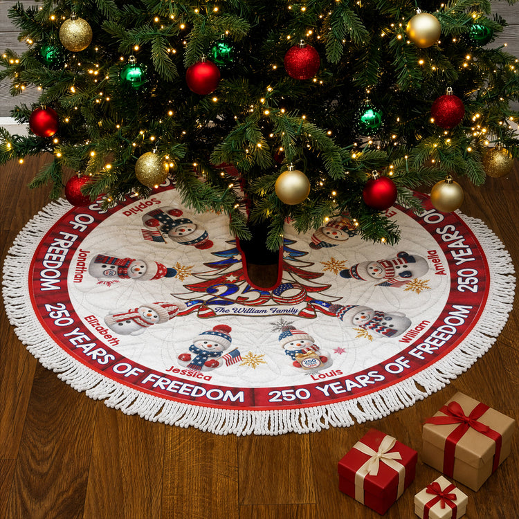 America 250Th Anniversary Family Christmas Tree Decor - Personalized Tree Skirt 5